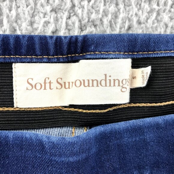 SOFT SURROUNDINGS Womens SMALL The Ultimate Pull On Stretch Denim Crop Jeans - Picture 3 of 12